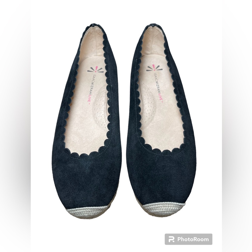 Issac Mizrahi Live Womens Black Flats Size 9